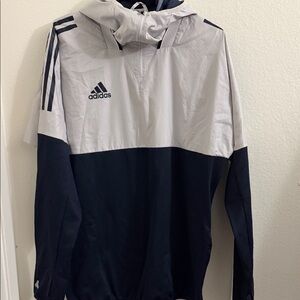 Adidas Men's Navy and White Windbreaker